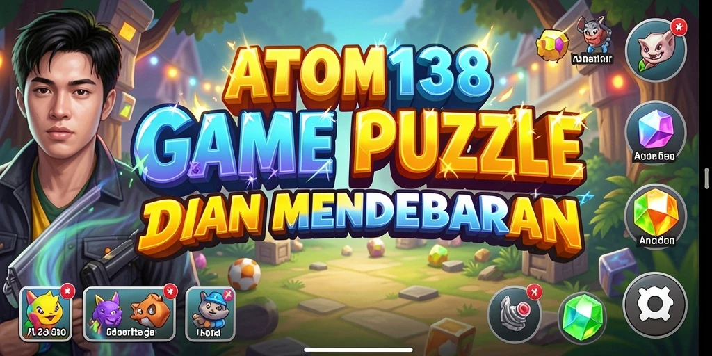 Screenshot gameplay ATOM138 menunjukkan tantangan puzzle yang seru.