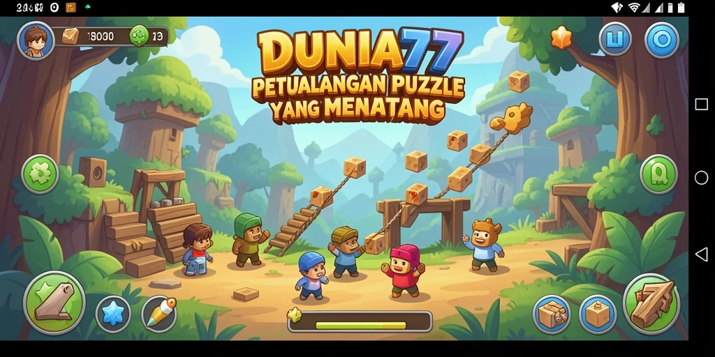 Gameplay DUNIA77 menampilkan tantangan seru dalam bentuk puzzle.