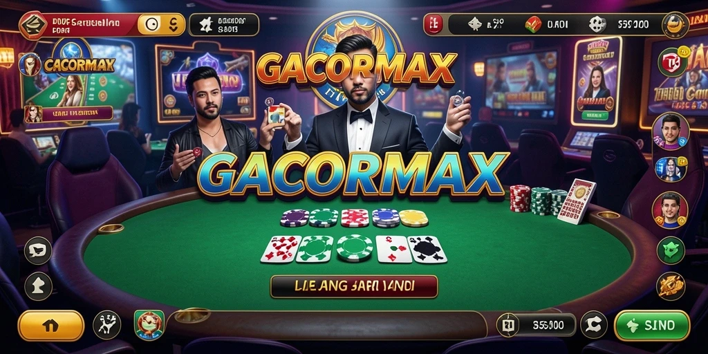 Tampilan interaktif GACORMAX saat bermain Live Casino dengan dealer profesional.