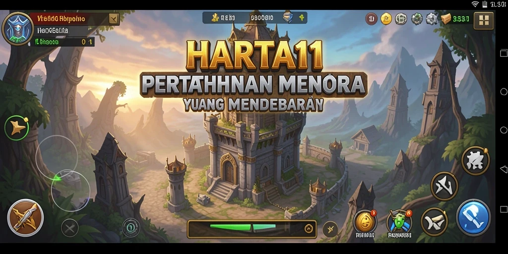Tangkapan layar HARTA11 menampilkan aksi menegangkan dalam strategi Tower Defense.