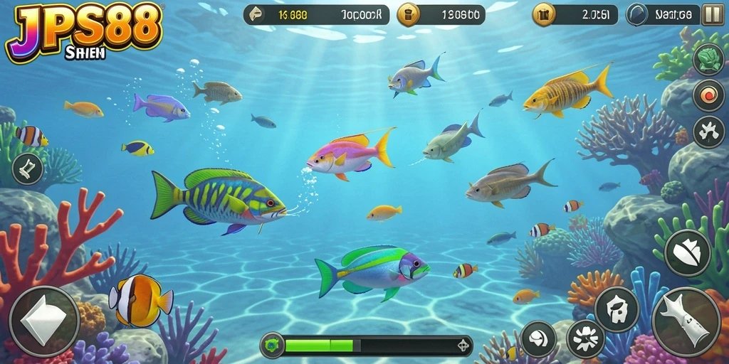 Tampilan gameplay JPS88 yang menampilkan pertempuran tembak ikan yang seru.