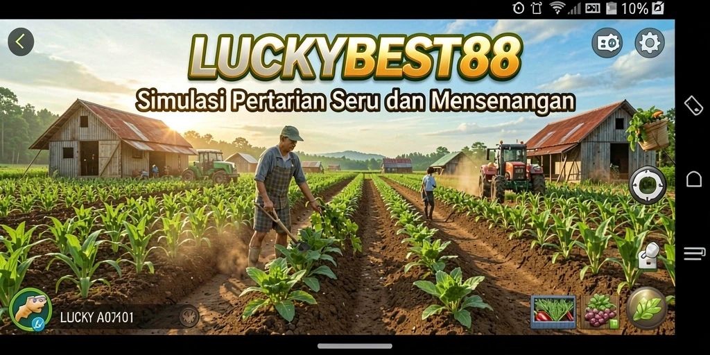 Tampilan karakter dan ladang yang indah dalam LUCKYBEST88