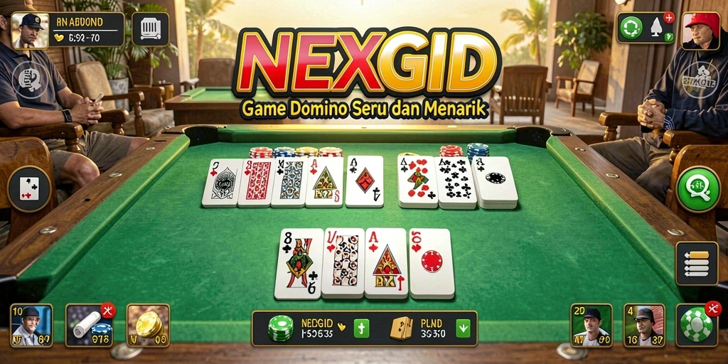 Tampilan gameplay seru NEXGID dengan berbagai mode Domino.