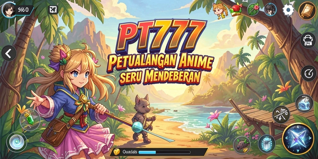 Tangkapan layar gameplay PT777 menampilkan karakter Anime dalam pertarungan seru.