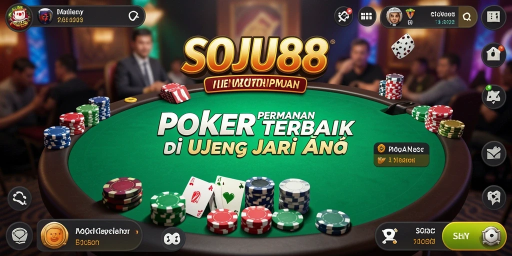 Screenshot gameplay SOJU88 menampilkan aksi poker yang seru dan menarik.
