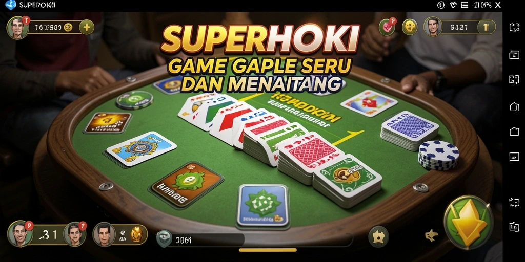 Tampilan gameplay gaple yang seru di SUPERHOKI.