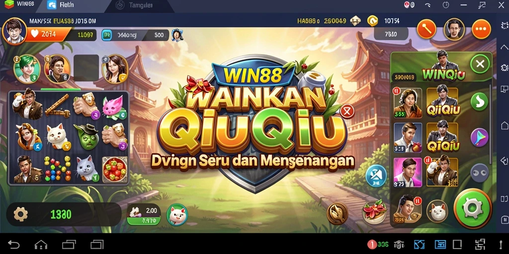 Tampilan seru dari gameplay QiuQiu WIN88 yang menantang.